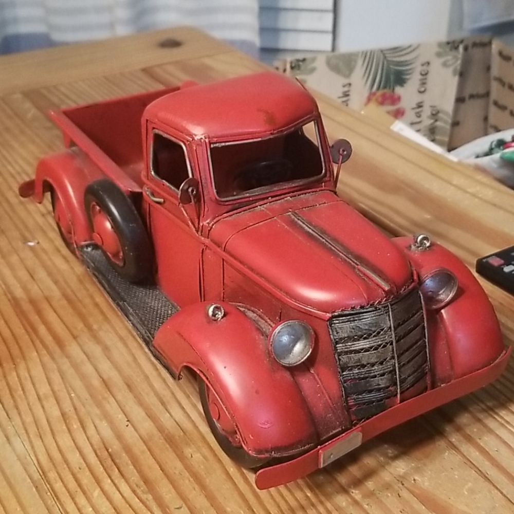 Metal red truck